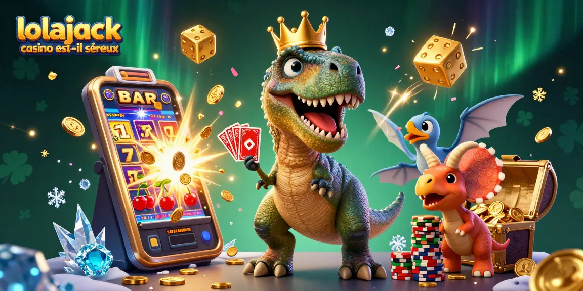Experience the thrilling world of lolajack casino est-il sérieux with vibrant characters enjoying dynamic games and bonuses.