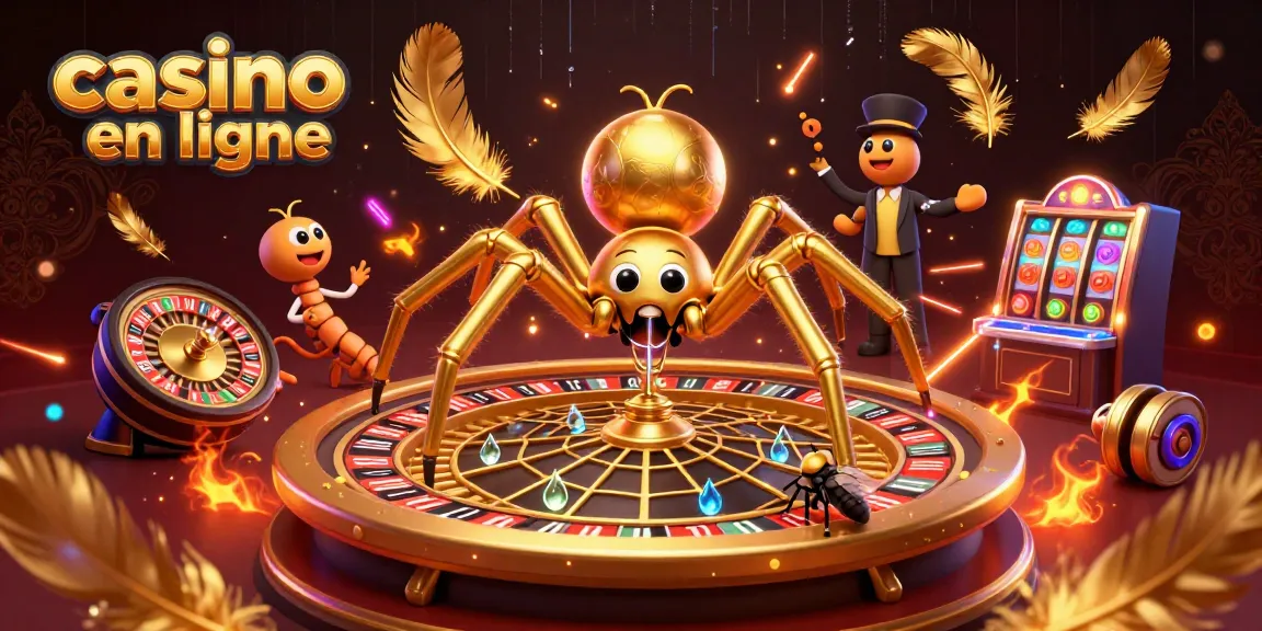 Placez vos mises au casino en ligne avec une araignée dorée et une ambiance captivante.