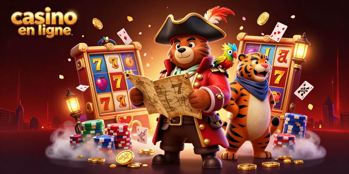 Jouez aux machines à sous et gagnez gros avec le casino en ligne dans une scène vibrant de couleurs et de personnages animés.