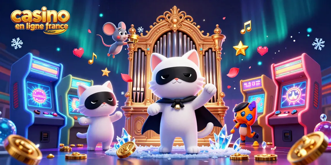 Profitez d'une expérience immersive dans un casino en ligne France avec un chat fantôme jouant de l'orgue tout en s'amusant.