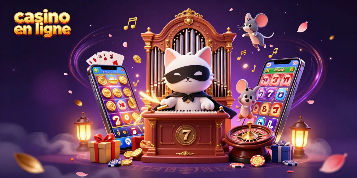 Les jeux de casino en ligne prennent vie avec un chat fantôme jouant de l'orgue au casino.