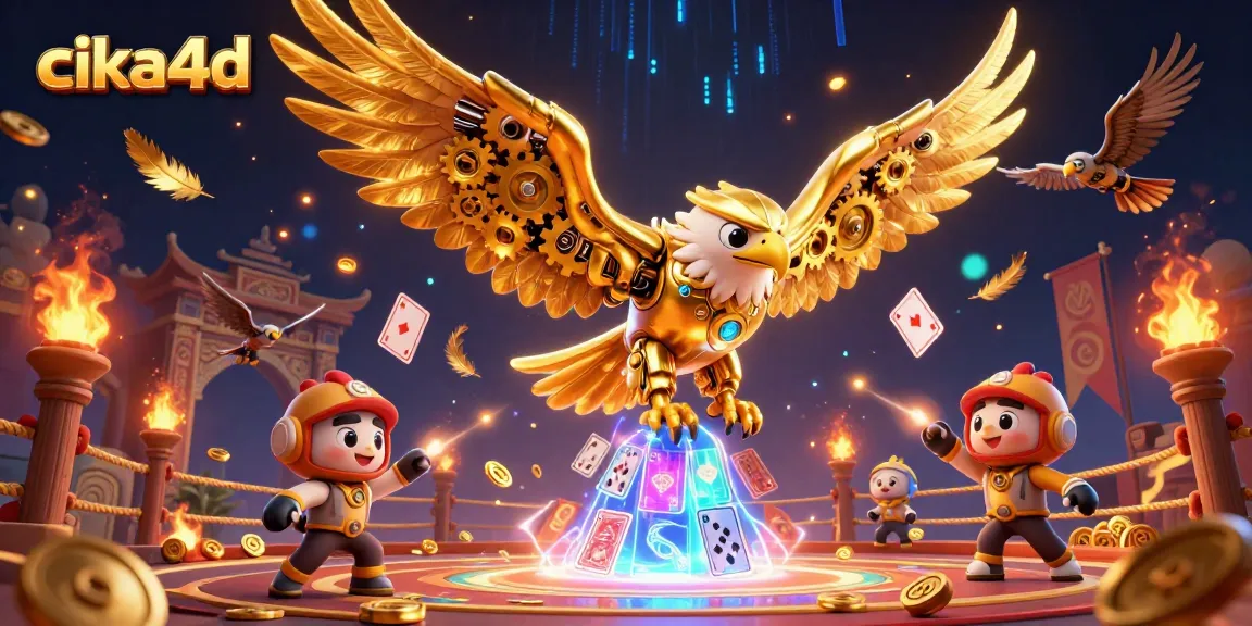 cika4d immerses players in a vibrant casino world filled with holographic cards and golden elements