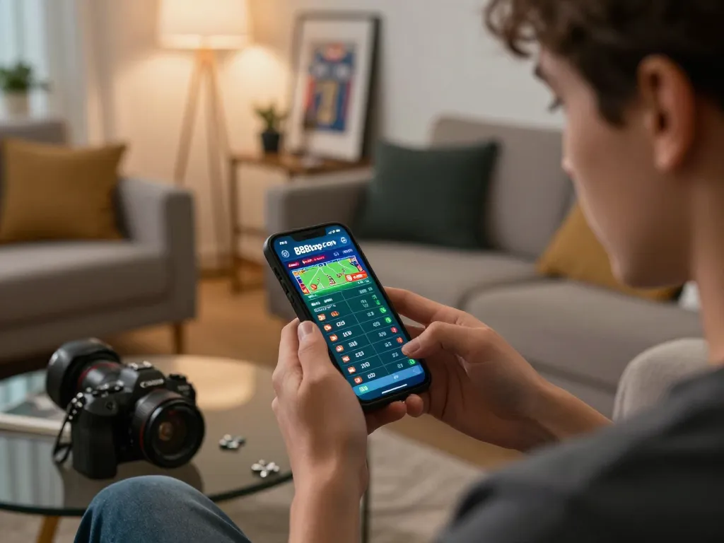 Engaging in live betting on 888top com, dynamic smartphone interface showing odds and matches.