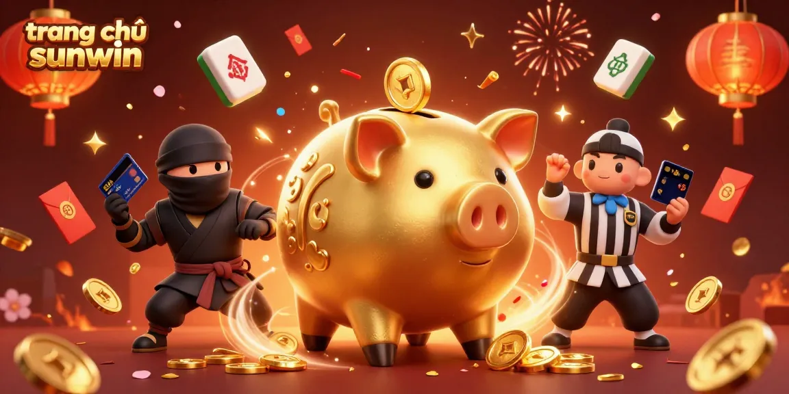 Experience the excitement of trang chủ sunwin with a dynamic 3D casino scene featuring vibrant characters and festive elements.