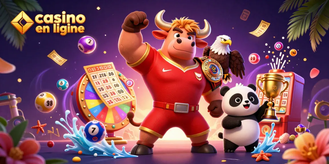 Gagnez facilement au casino en ligne avec cette illustration captivante de jeux et de personnages animés.
