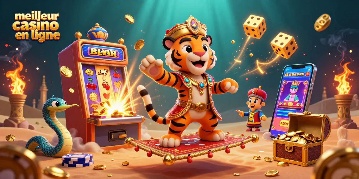 Jouez dans le meilleur casino en ligne avec un sultan tigre sur un tapis magique entouré de jackpots.