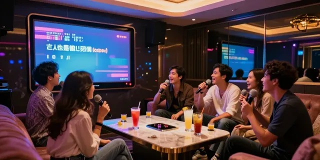 달토에서 친구들과 즐거운 노래방 시간을 보내는 모습