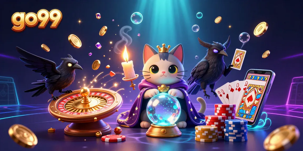 Experience the thrill of gaming at go99 with vibrant 3D casino elements and mystical characters.