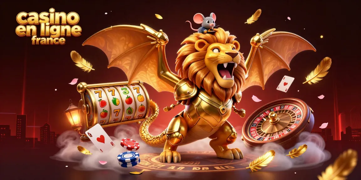 Jeux captivants sur le casino en ligne France avec chimère fantastique, symbole de victoire.