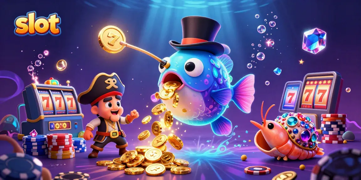 Spin to win with exciting slot game elements and vibrant characters in this casino-themed illustration.