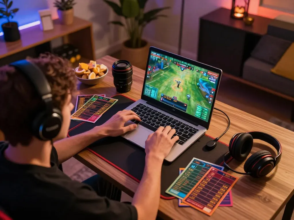 RR88 NAVY player enjoying online sports betting, immersed in gambling strategy.