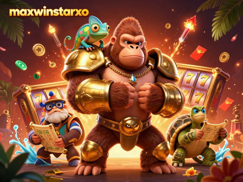 Spin the reels and win big with maxwinstarxo in a vibrant, action-packed casino scene