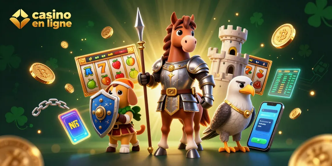 Jouez à des jeux de casino en ligne magistraux avec un chevalier médiéval et un chiot dans un décor vibrant