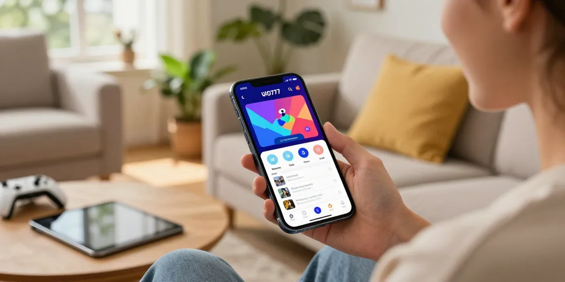 Aplikasi UFO777 yang menunjukkan antarmuka modern di smartphone dengan skor dan jadwal pertandingan.