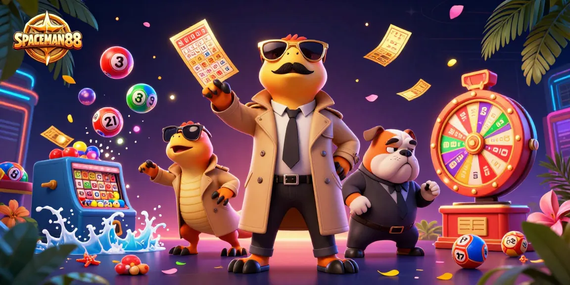 Engage in thrilling gaming action with SPACEMAN88 as cartoon raptors sneak into a casino.