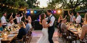 Hochzeit DJ Berlin sorgt für unvergessliche Momente mit tanzenden Gästen und festlicher Atmosphäre.