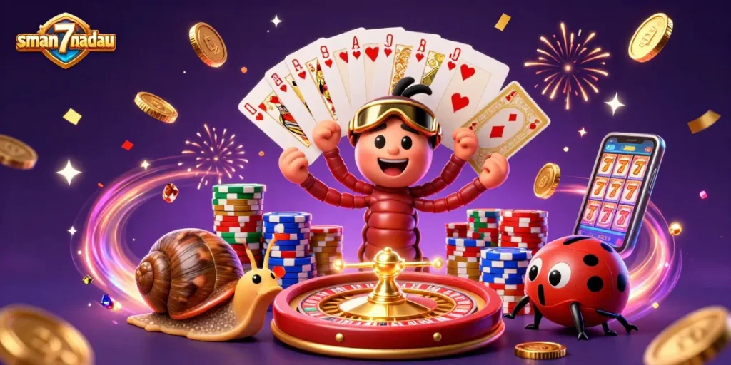 Kartu permainan interaktif sman7mandau dengan dealer dan chip menarik perhatian dalam ilustrasi kasino