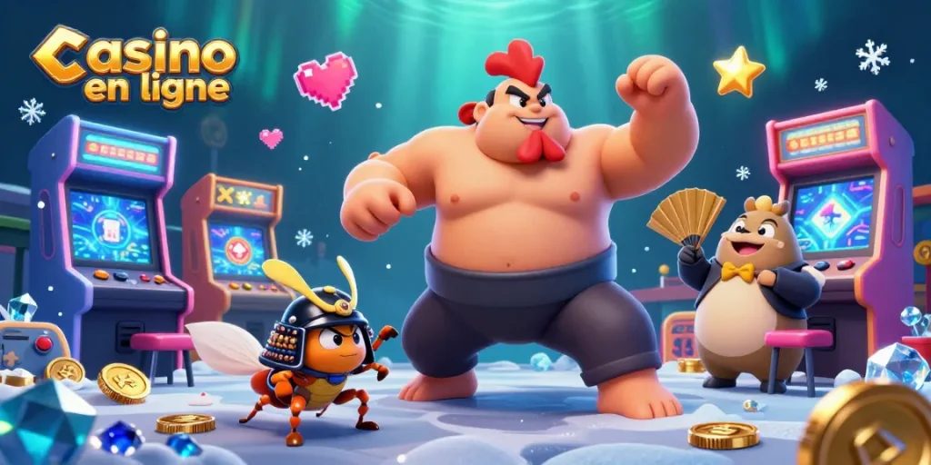 Obtenez des gains excitants au casino en ligne avec des personnages animés et des machines colorées.