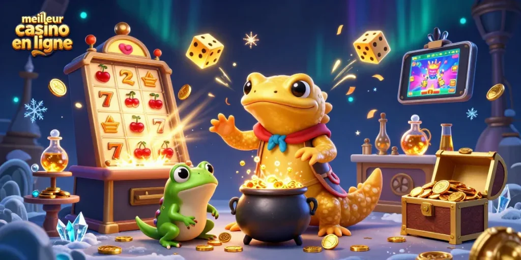 Profitez du meilleur casino en ligne avec des personnages animés et des éléments de jeu captivants.